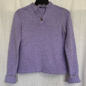 Lilac Lavender Women's Knit Pullover Sweater - Soft Long Sleeve